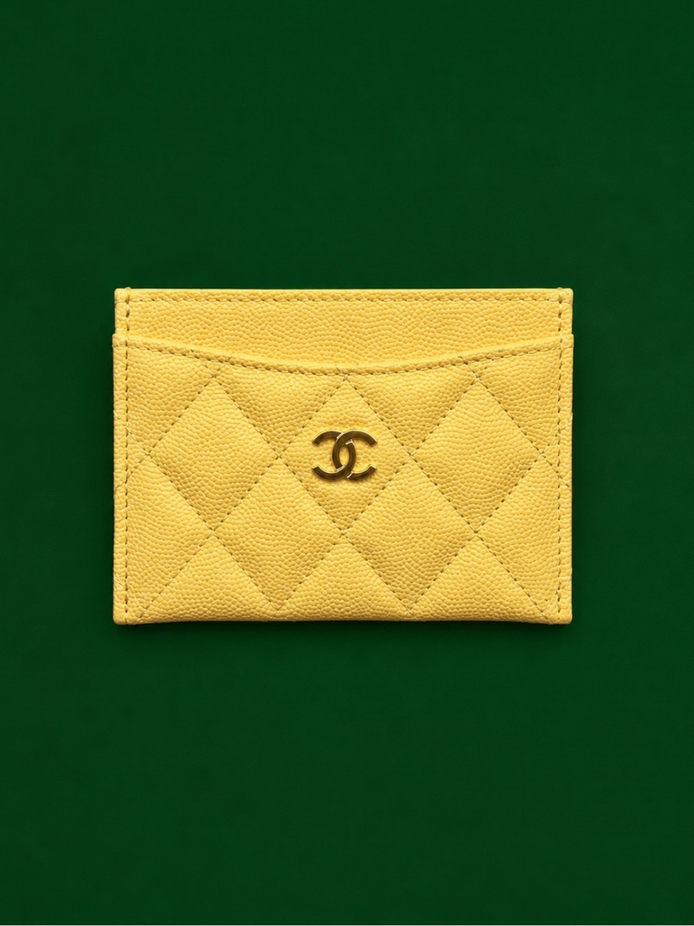 🔥CHANEL Classic Quilted Cardholder-butter yellow